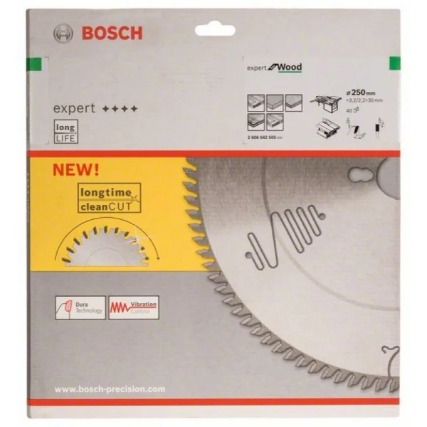 Пильный диск Expert for Wood 250x30x3,2 мм, 40 Bosch 2608642505 — изображение 2