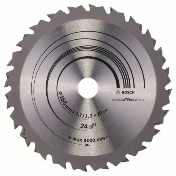 Пильный диск Speedline Wood 165x20/16x1,7 мм, 24 Bosch 2608642601