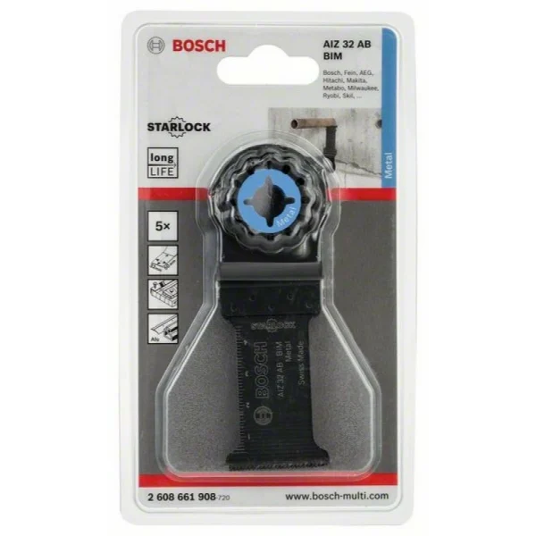 Погружное пильное полотно BIM AIZ 32 AB Metal 32x50 мм Bosch 2608661908 — изображение 2