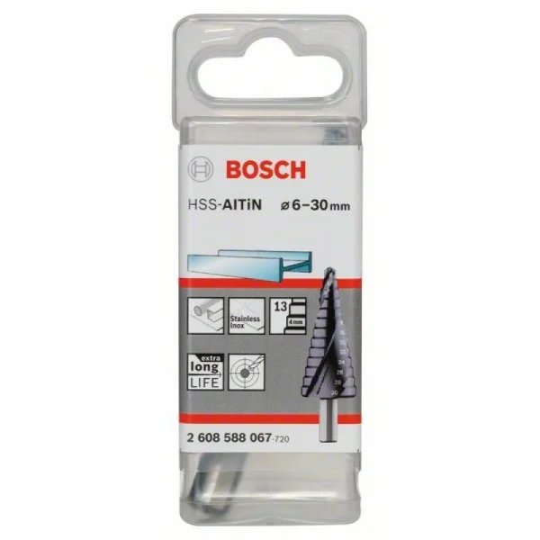 Ступенчатое сверло HSS-AlTiN 6 - 30 мм, 10,0 мм, 93,5 мм Bosch 2608588067 — изображение 2