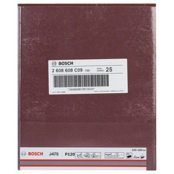 Шлифлист J475 Best for Metal 230x280 мм К100 Bosch 2608608C09 — изображение 2