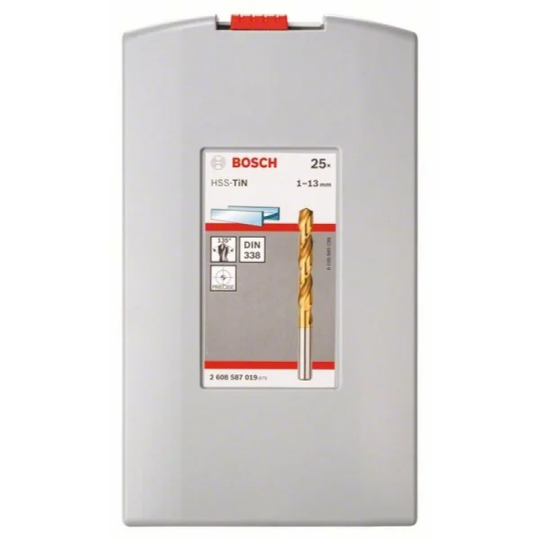 Набор сверл по металлу HSS-TiN 1-13 мм 25 предм. ProBox Bosch 2608587019 — изображение 2