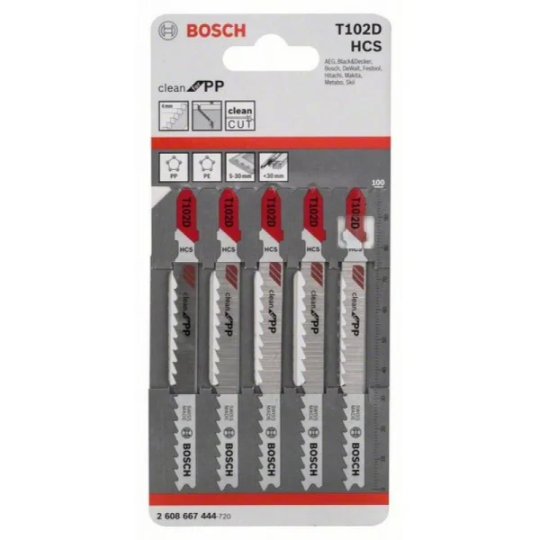 Пильное полотно T 102 D Clean for PP Bosch 2608667444 — изображение 2