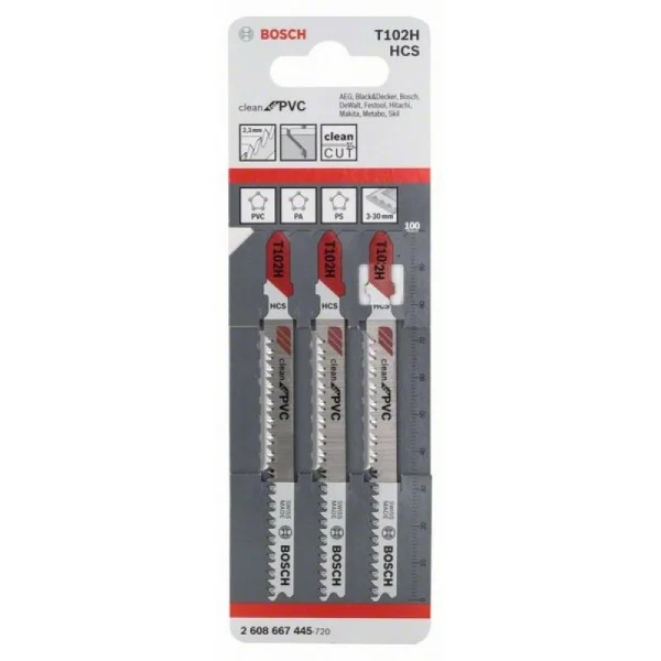 Пильное полотно T 102 H Clean for PVC Bosch 2608667445 — изображение 2