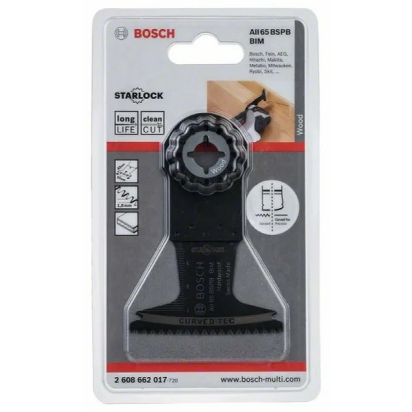 Погружное пильное полотно BIM AII 65 BSPB Hard Wood 40x65 мм Bosch 2608662017 — изображение 2
