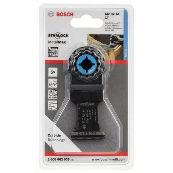 Погружное пильное полотно Carbide AIZ 32 AT Metal 40x32 мм Bosch 2608662033 — изображение 2