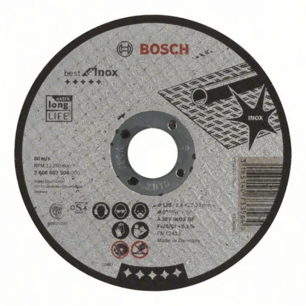 Отрезной круг прямой Best for Inox A 30 V INOX BF 125x2,5 мм Bosch 2608603504