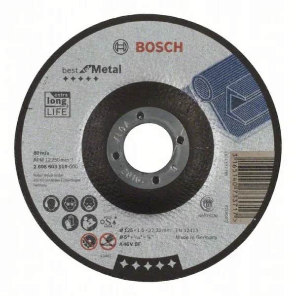 Отрезной круг выпуклый Best for Metal A 46 V BF 125x1,5 мм Bosch 2608603519
