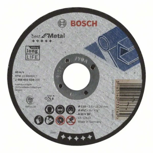 Отрезной круг прямой Best for Metal A 30 V BF 115x2,5 мм Bosch 2608603524