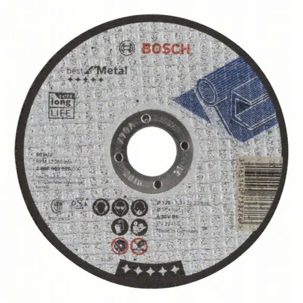 Отрезной круг прямой Best for Metal A 30 V BF 125x2,5 мм Bosch 2608603526