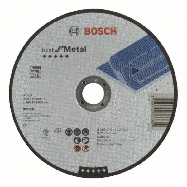 Отрезной круг прямой Best for Metal A 30 V BF 180x2,5 мм Bosch 2608603528