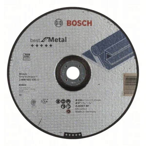 Обдирочный круг выпуклый Best for Metal A 2430 T BF 230x7,0 мм Bosch 2608603535
