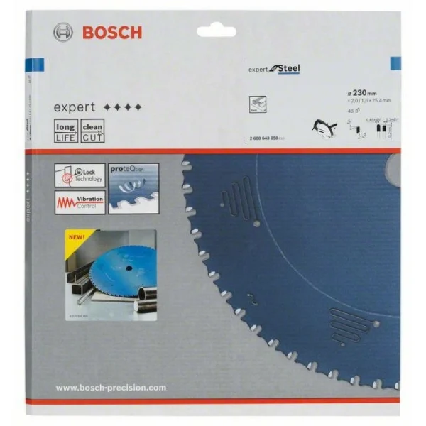 Пильный диск Expert for Steel 230x25,4x2,0 мм, 48 Bosch 2608643058 — изображение 2