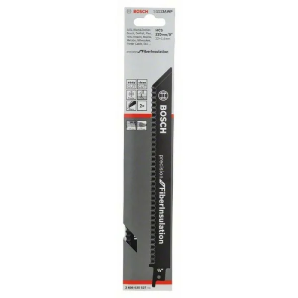 Сабельные пилки (2 шт.) S 1113 AWP Precision for Fiber Insulation Bosch 2608635527 — изображение 2