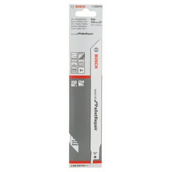 Пильное полотно S 725 VFR Special for Pallet Repair Bosch 2608658033 — изображение 2