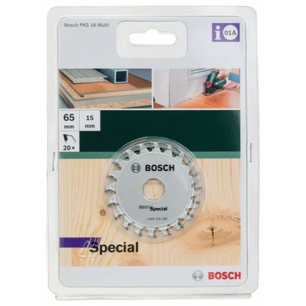 Пильный диск для погружных и ручных циркулярных пил 65x15x1,6 мм, 20 Bosch 2609256C83 — изображение 2