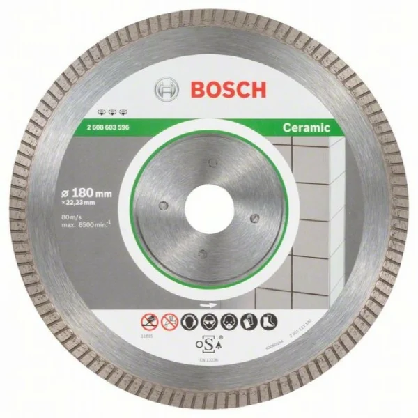 Алмазный диск Best for Ceramic Extra-Clean Turbo 180x22,23x1,6x7 мм Bosch 2608603596