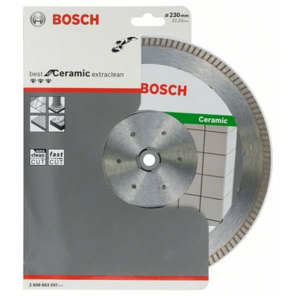 Алмазный диск Best for Ceramic Extra-Clean Turbo 230x22,23x1,8x7 мм Bosch 2608603597 — изображение 2