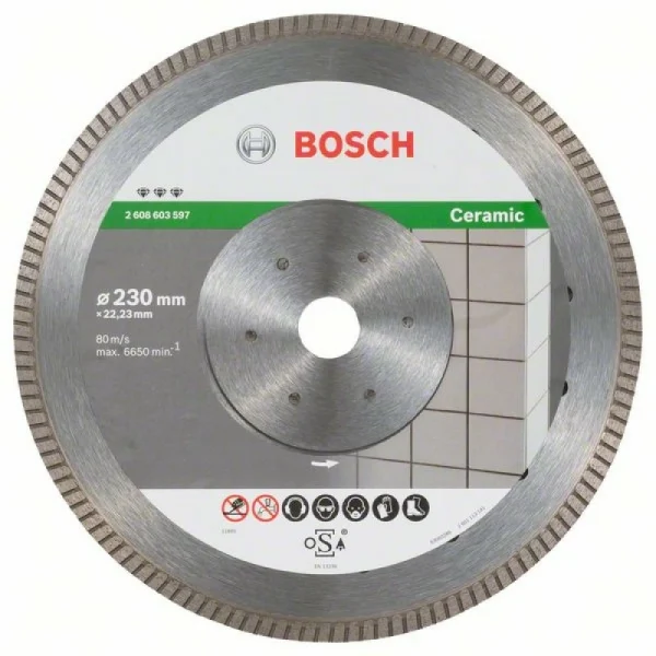 Алмазный диск Best for Ceramic Extra-Clean Turbo 230x22,23x1,8x7 мм Bosch 2608603597