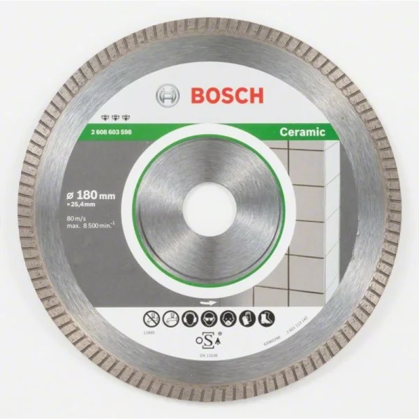 Алмазный диск Best for Ceramic Extra-Clean Turbo 180x25,40x1,6x7 мм Bosch 2608603598