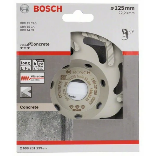 Алмазный чашечный шлифкруг Best for Concrete 125x22,23x4,5 мм Bosch 2608201229 — изображение 2
