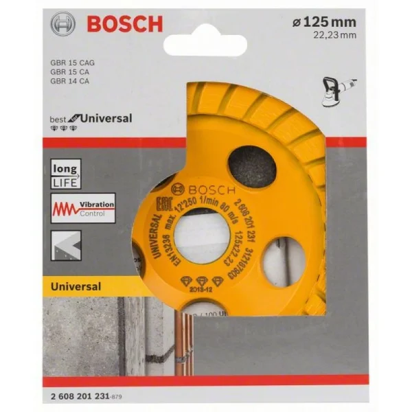 Алмазный чашечный шлифкруг Best for Universal Turbo 125x22,23x5 мм Bosch 2608201231 — изображение 2