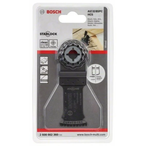 Погружное пильное полотно HCS AIZ 32 BSPC Hard Wood 50x32 мм Bosch 2608662360 — изображение 2