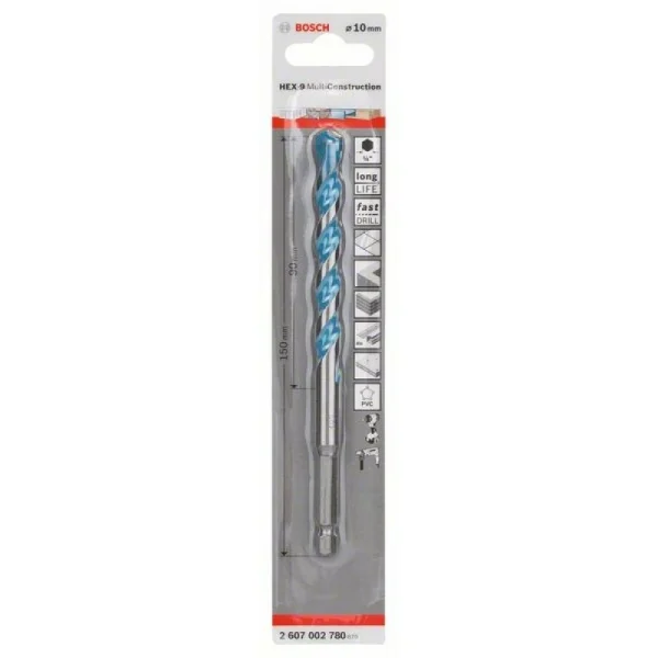 Универсальное сверло HEX-9 Multi Construction 10x60x150 мм Bosch 2607002780 — изображение 2