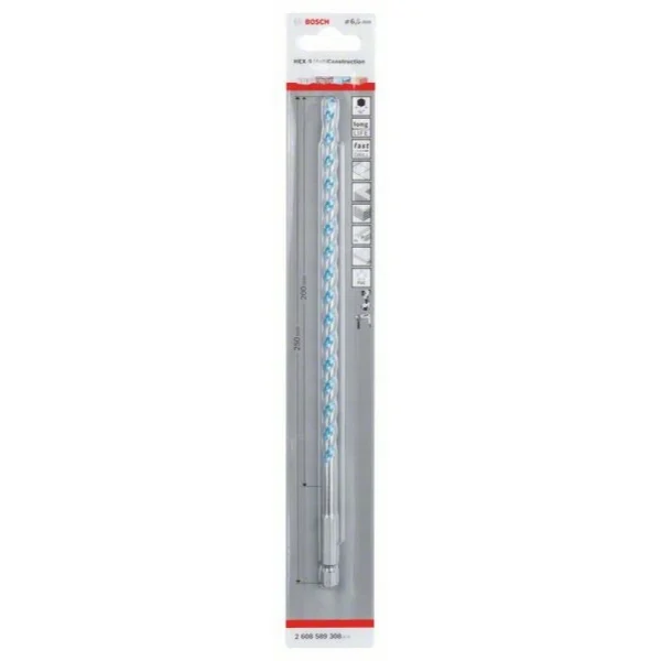 Универсальное сверло HEX-9 Multi Construction 6,5x200x250 мм Bosch 2608589308 — изображение 2