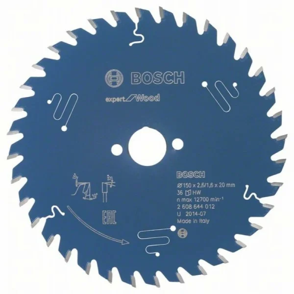 Пильный диск Expert for Wood 150x20x2,6 мм, 36 Bosch 2608644012