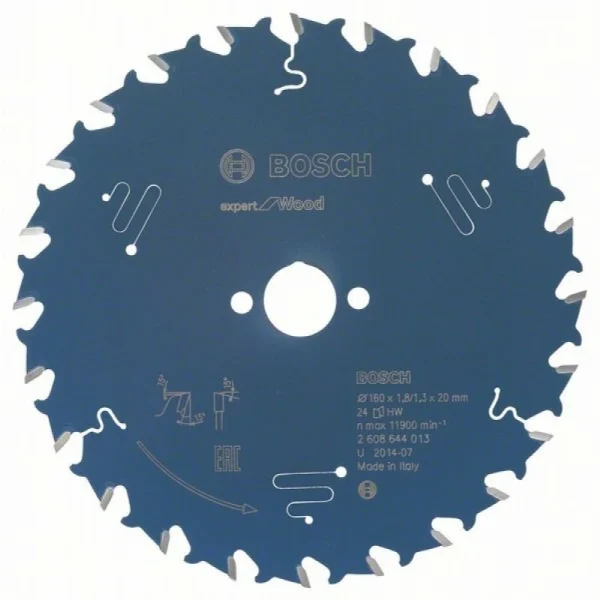 Пильный диск Expert for Wood 160x20x1,8 мм, 24 Bosch 2608644013