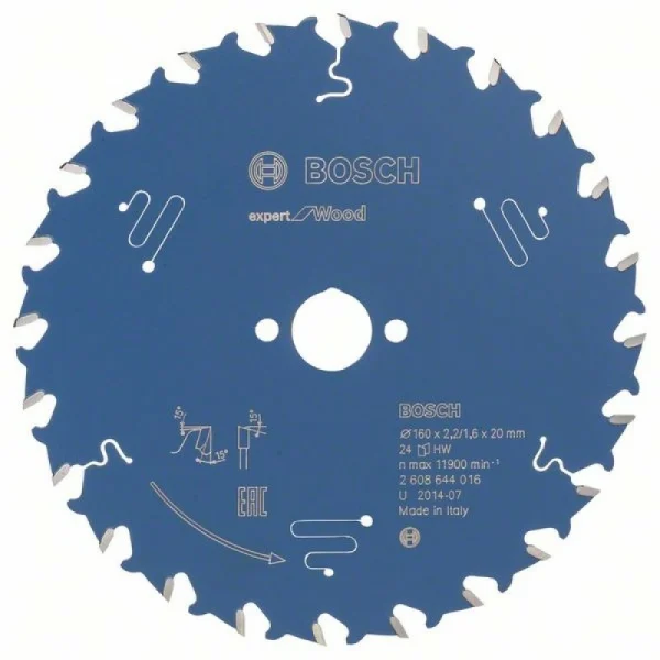 Пильный диск Expert for Wood 160x20x2,2 мм, 24 Bosch 2608644016