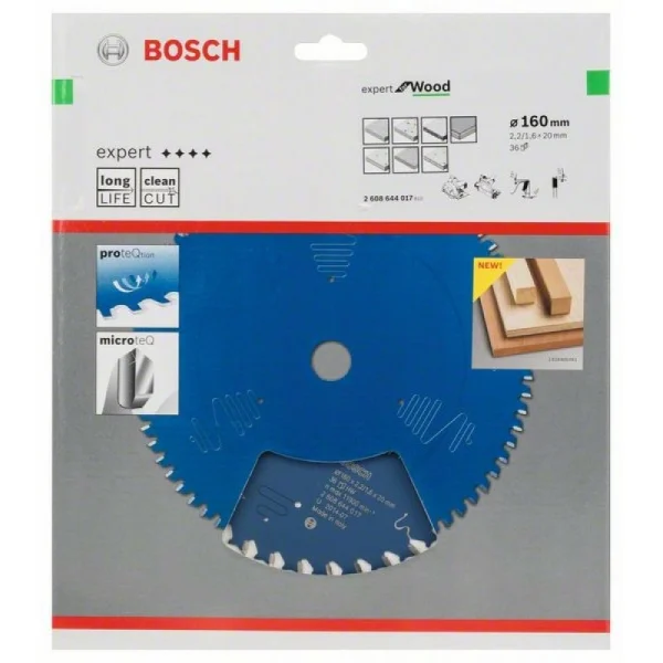 Пильный диск Expert for Wood 160x20x2,2 мм, 36 Bosch 2608644017 — изображение 2