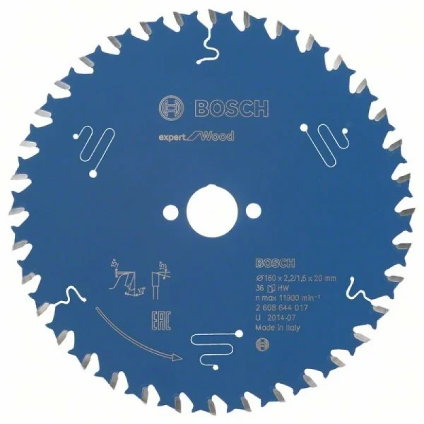 Пильный диск Expert for Wood 160x20x2,2 мм, 36 Bosch 2608644017
