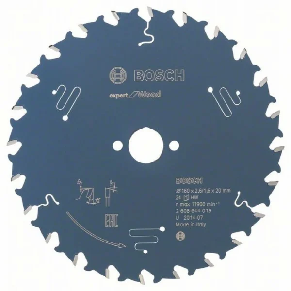 Пильный диск Expert for Wood 160x20x2,6 мм, 24 Bosch 2608644019