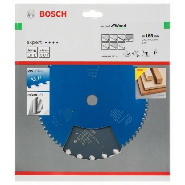 Пильный диск Expert for Wood 165x20x2,6 мм, 24 Bosch 2608644022 — изображение 2