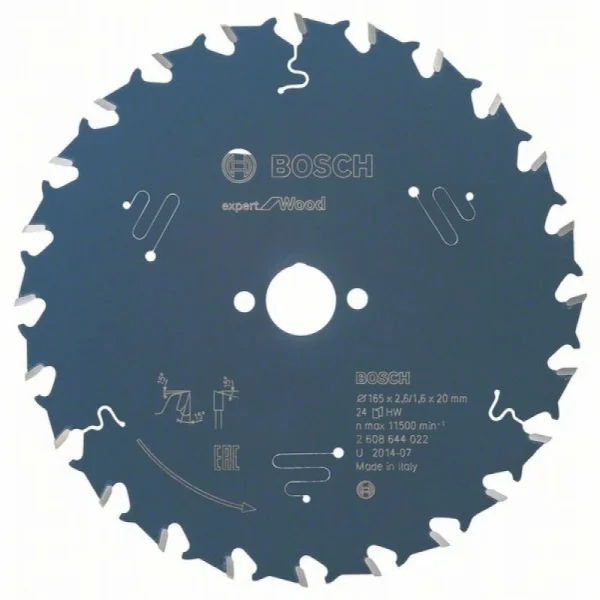Пильный диск Expert for Wood 165x20x2,6 мм, 24 Bosch 2608644022