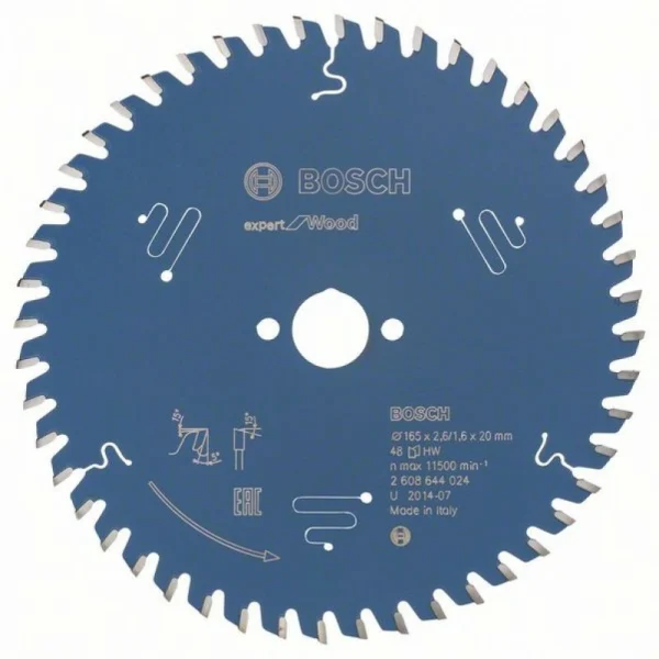 Пильный диск Expert for Wood 165x20x2,6 мм, 48 Bosch 2608644024