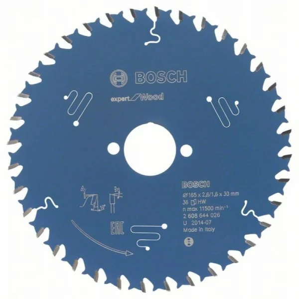 Пильный диск Expert for Wood 165x30x2,6 мм, 36 Bosch 2608644026