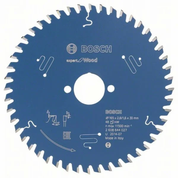 Пильный диск Expert for Wood 165x30x2,6 мм, 48 Bosch 2608644027