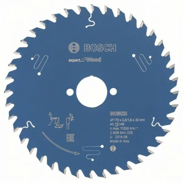 Пильный диск Expert for Wood 170x30x2,6 мм, 40 Bosch 2608644028