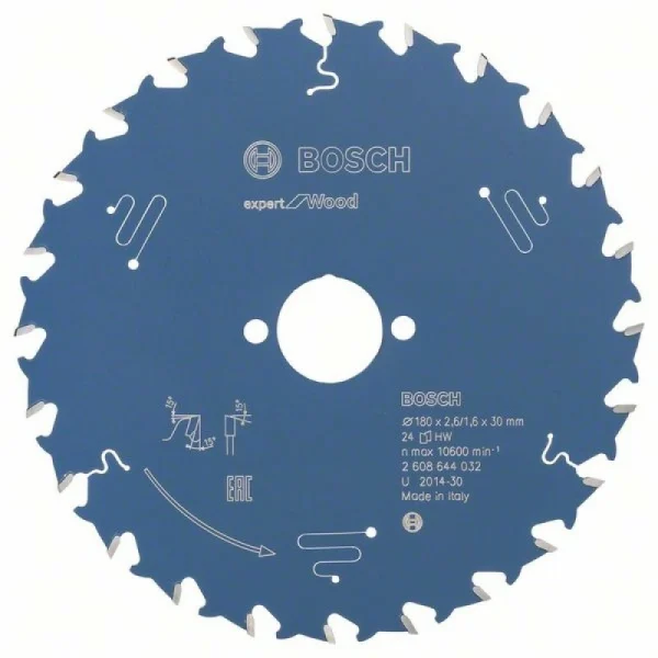 Пильный диск Expert for Wood 180x30x2,6 мм, 24 Bosch 2608644032