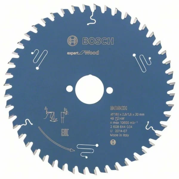 Пильный диск Expert for Wood 180x30x2,6 мм, 48 Bosch 2608644034
