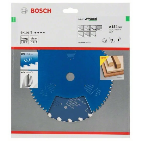 Пильный диск Expert for Wood 184x16x2,6 мм, 24 Bosch 2608644035 — изображение 2