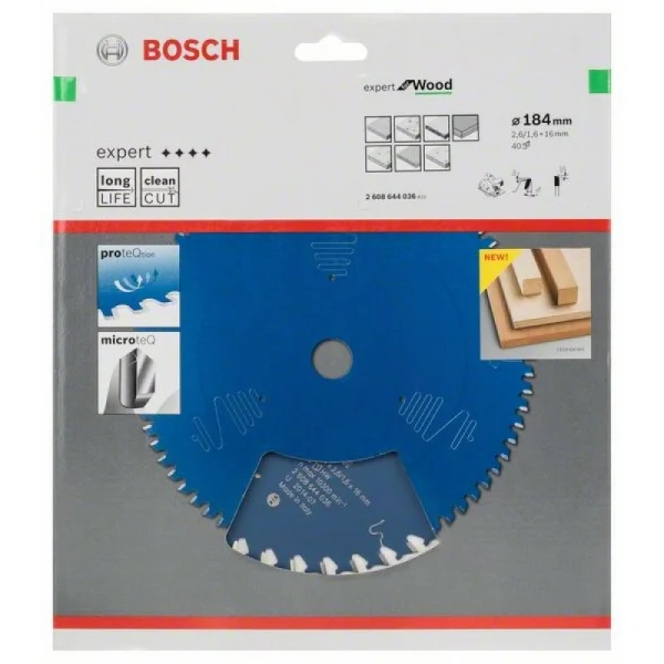 Пильный диск Expert for Wood 184x16x2,6 мм, 40 Bosch 2608644036 — изображение 2