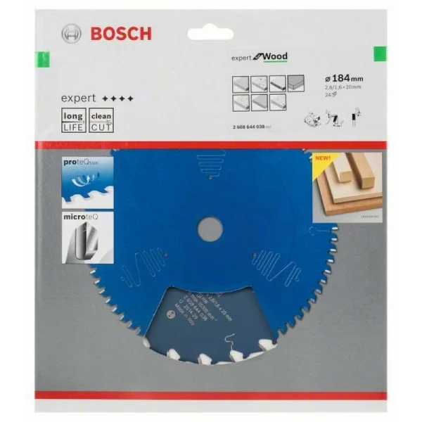 Пильный диск Expert for Wood 184x20x2,6 мм, 24 Bosch 2608644038 — изображение 2