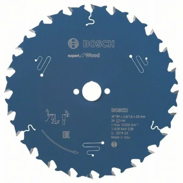 Пильный диск Expert for Wood 184x20x2,6 мм, 24 Bosch 2608644038
