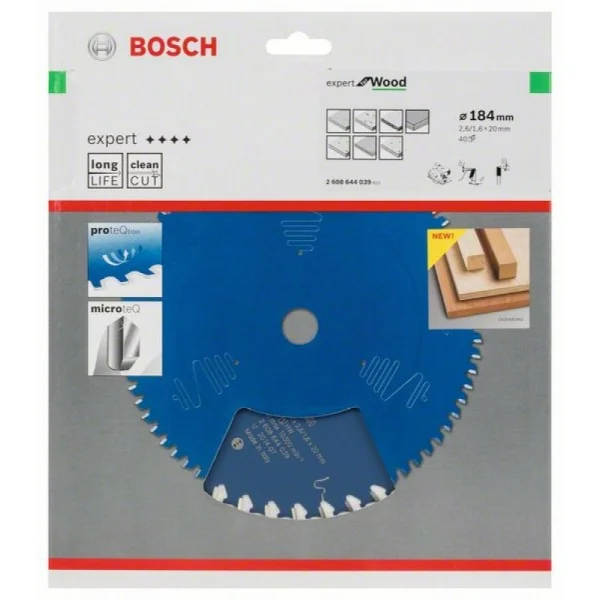 Пильный диск Expert for Wood 184x20x2,6 мм, 40 Bosch 2608644039 — изображение 2