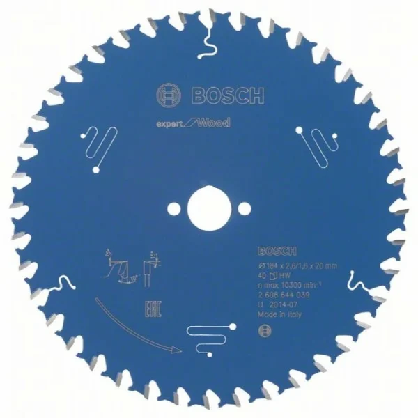 Пильный диск Expert for Wood 184x20x2,6 мм, 40 Bosch 2608644039