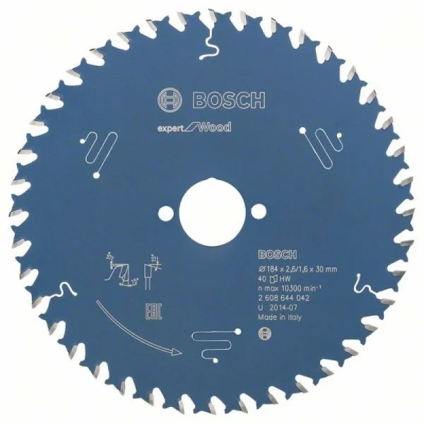 Пильный диск Expert for Wood 184x30x2,6 мм, 40 Bosch 2608644042